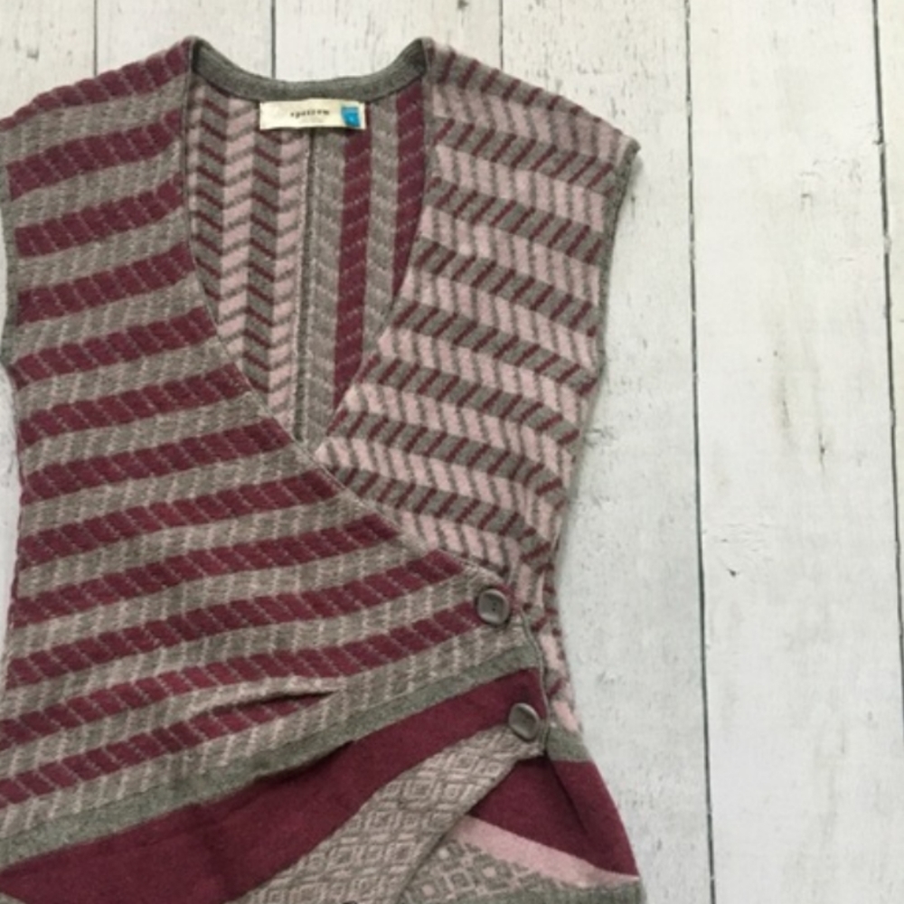 Anthropologie by SPARROW Striped Sweater Vest Sz L - Picture 5 of 7